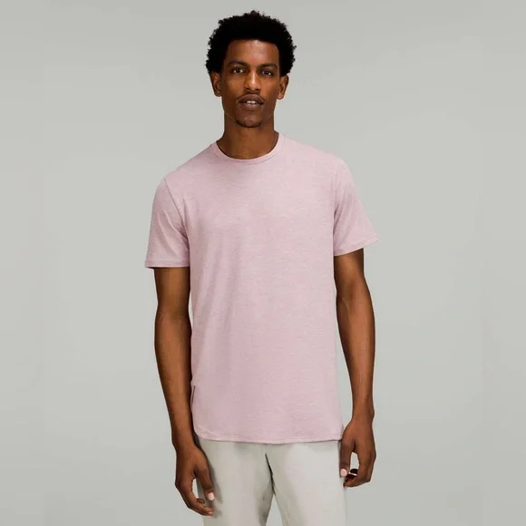 Lululemon Athletica Heather Dusty Rose Balancer Short Sleeve Shirt size Medium - Picture 1 of 12